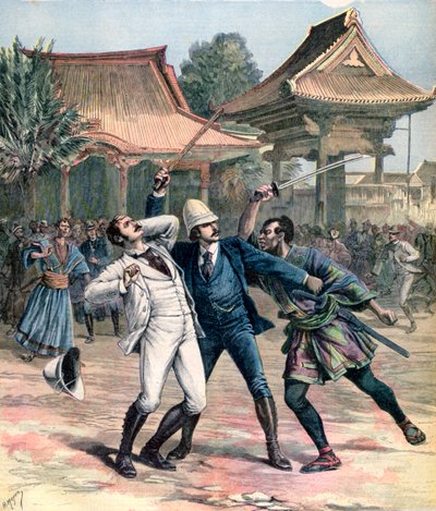 1891年にロシアの大津でロシアのツァレビッチニコラスの暗殺に失敗 作： Henri Meyer