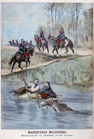川を渡るフランス軍の作戦、1898 作： Henri Meyer