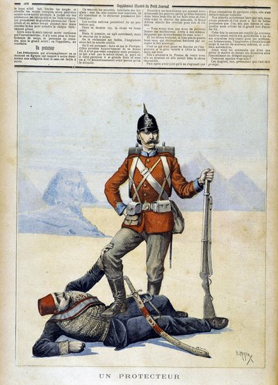 エジプトにおけるイギリスの帝国主義をユーモラスに描いたもので、1893年11月2日の「Le Petite Journal」に掲載された。 作： Henri Meyer