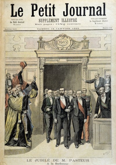 ソルボンヌ大学でのパスツール氏の祝賀会 - 1893年1月14日付「Le Petite Journal」紙にて 作： Henri Meyer