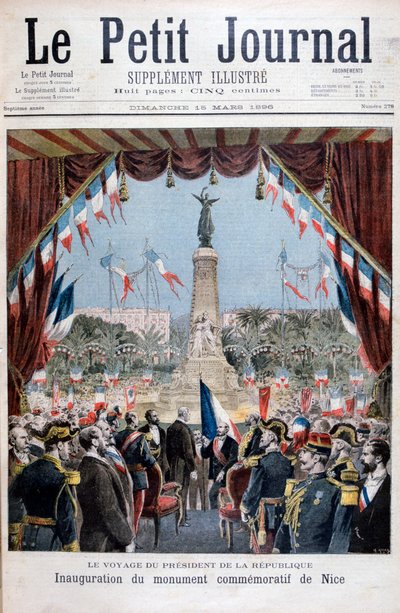 1896年、ニースでの記念碑の就任式でのフォーレ大統領 作： Henri Meyer