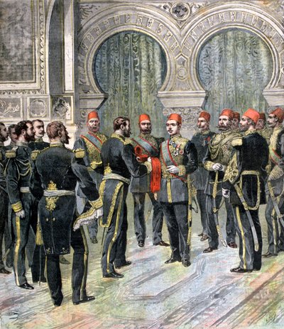 名誉部隊のグランドコルドンがエジプトの新大修道院に帰還、1892年 作： Henri Meyer