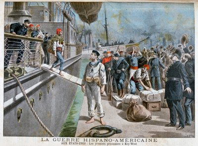 スペイン西部戦争、1898年にキーウェストに到着したスペインの囚人 作： Henri Meyer