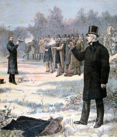 ポールデロウレとジョルジュクレマンソーの間の決闘、1893 作： Henri Meyer