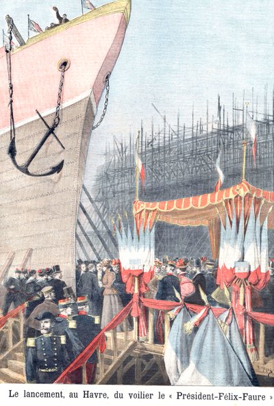 帆船フェリックス・フォールのお披露目、ル・アーヴル 作： Henri Meyer
