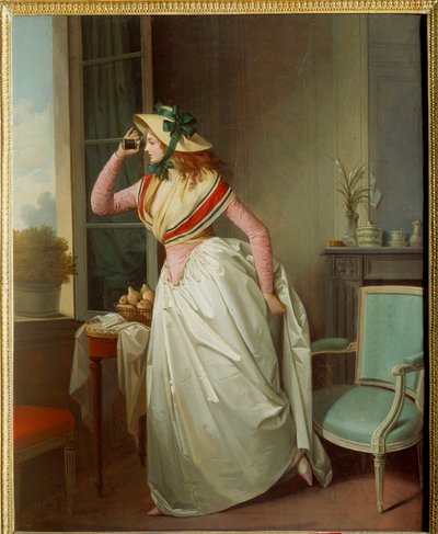 目の中の女 絵画 アンリ・ニコラ・ヴァン・ゴープ（1756-1819） 19世紀 日。0.4x0.32 m ルーアン、ミュゼ・デ・ボザール 作： Henri Nicolas van Gorp