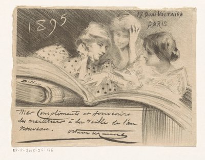 1895年のオクターブ・ウザンヌからの新年の挨拶 作： Henri Patrice Dillon