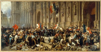 オテル・ド・ヴィルの前で赤旗を断るラマルティーヌ、1848年頃（油彩・カンヴァス） 作： Henri Philippoteaux