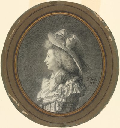 横向きの女性、左を向いた、1784年。 作： Henri Pierre Danloux