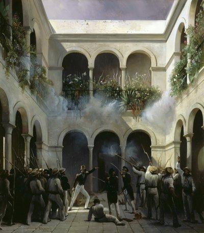 1838 年 12 月 5 日のベラクルスでのジョインヴィル公フランソワ ドルレアンの攻撃 作： Henri Pierre Léon Pharamond Blanchard