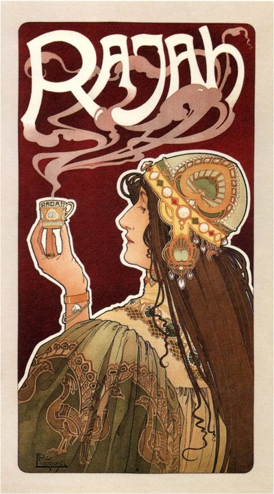 Rajah Coffee ポスター、1899 年 作： Henri Henri Antoine Théodore Livemont