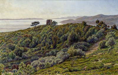 古い塔とイエール島 作： Henri Rivière