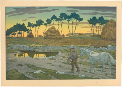 夕暮れ 作： Henri Rivière