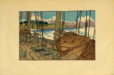 Trieux (Loguivy) の河口にあるロブスター ボート 作： Henri Rivière