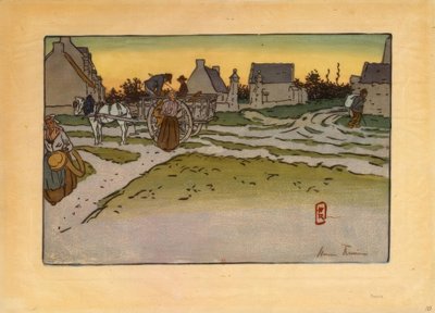 Ville-Hue (Saint-Briac) のパンの時間 作： Henri Rivière