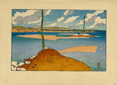 干潮時の Chéruette ビーコン (Saint-Briac) 作： Henri Rivière