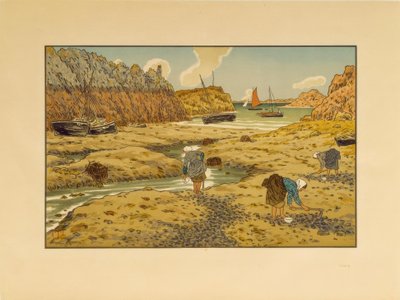 干潮時のロギビー港 作： Henri Rivière