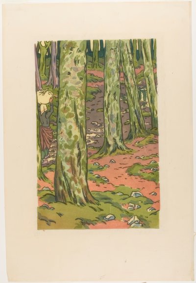 Loguivy の森の中の洗濯物 作： Henri Rivière
