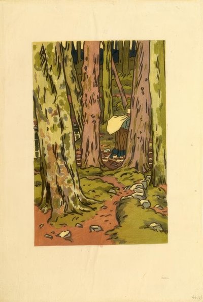 Loguivy の森の中の洗濯物 作： Henri Rivière