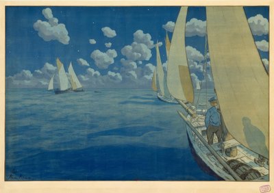 夜の海 作： Henri Rivière