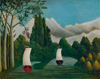 オワーズの銀行、1905 作： Henri Rousseau