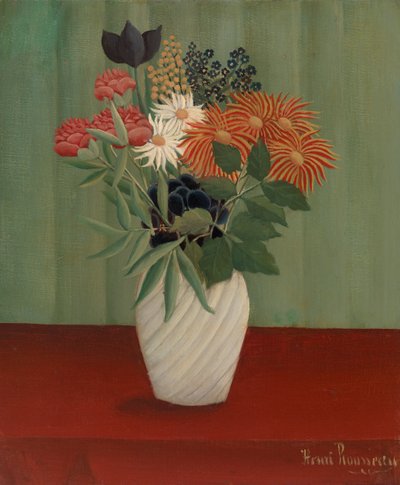 シナアスターとトウキョウの花束 作： Henri Rousseau