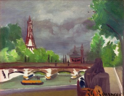 エッフェル塔とトロカデロのスケッチ、ビュー 作： Henri Rousseau