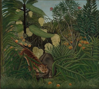虎とバッファローの戦い 作： Henri Rousseau