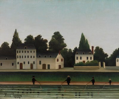 風景と4人の漁師 作： Henri Rousseau
