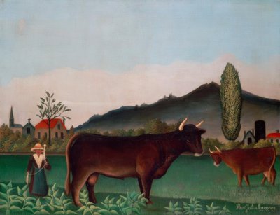 牛のいる風景 作： Henri Rousseau