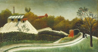製材所、パリ郊外、c。 189395. 作： Henri Rousseau