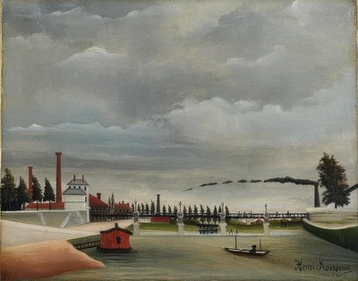 セーヌ銀行。 1898 作： Henri Rousseau