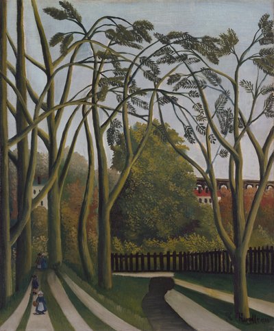 ビセートル近郊のビエーブルの銀行1908-09。 作： Henri Rousseau