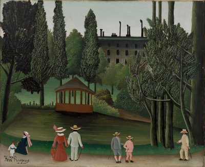 キオスク、モンスリー公園の眺め 作： Henri Rousseau