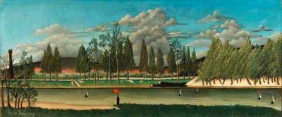 ケ ダニエールの眺め。 運河と木の幹のある風景とも呼ばれます 作： Henri Rousseau