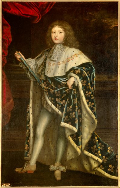 神聖な衣装をまとったルイ14世の子供（1638 - 1715）の肖像。アンリ・テステリン（1616-1695）による絵画 作： Henri Testelin