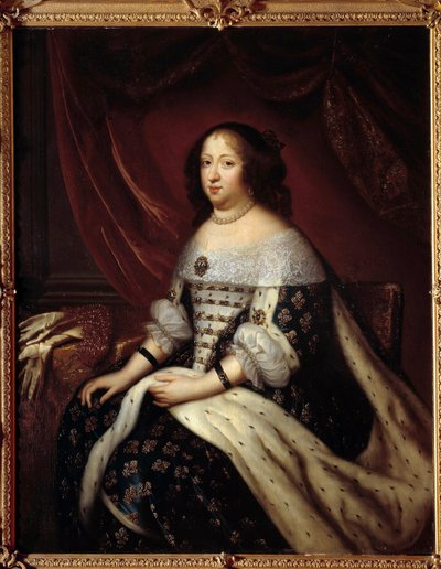 フランス王妃アンヌ・ドートリッシュ（1601-1666）の肖像 アンリ・テステリン（1616-1695）の絵画 17世紀 個人蔵 作： Henri Testelin