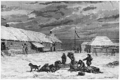 アラスカの毛皮貿易、フォートサンミシェル、1867 作： Henri Theophile Hildibrand