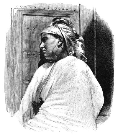 1895年、モロッコのタンジール出身のアラブ人女性。 作： Henri Thiriat