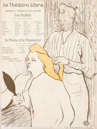 The Hairdresser - Free Theatre Program、1893年。 作： Henri Toulouse Lautrec de