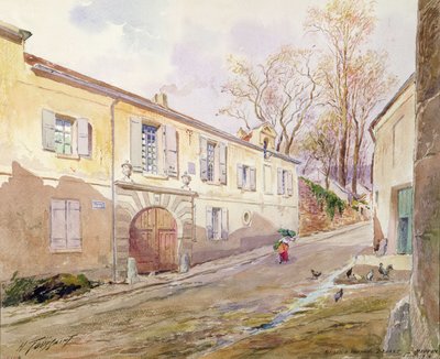 ムードンのアルマンデベジャールの家（1642-1700）、1906年頃（紙にトイレ） 作： Henri Toussaint