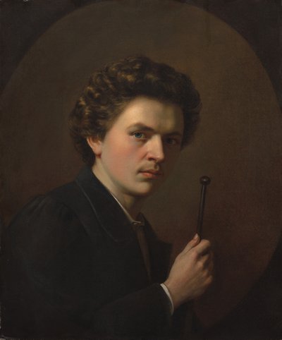 モールスティックによる自画像c。 1863年。 作： Henri Victor Regnault