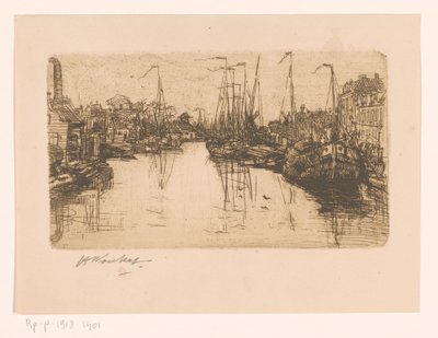 都市運河 作： Henri Wouters (signed by artist)