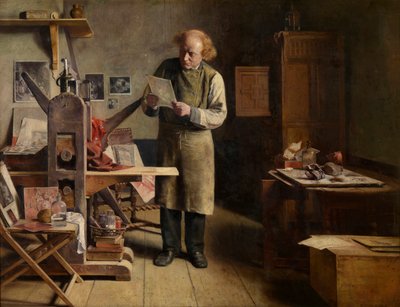 A impressora de placas (óleo sobre tela) 作： Henri de Braekeleer