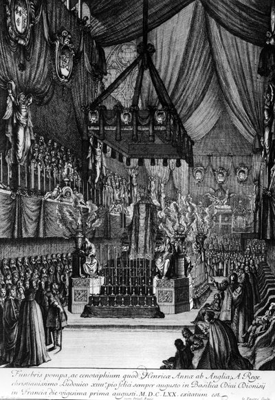 イングランドのヘンリエッタ王女の葬儀、1670年 作： Henri de Gissey