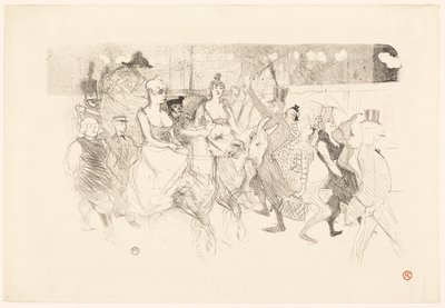 ムーランルージュでのガライブニング 作： Henri de Toulouse-Lautrec