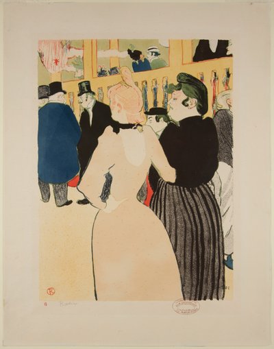 ムーラン・ルージュにてラ・グルーとその妹 作： Henri de Toulouse Lautrec