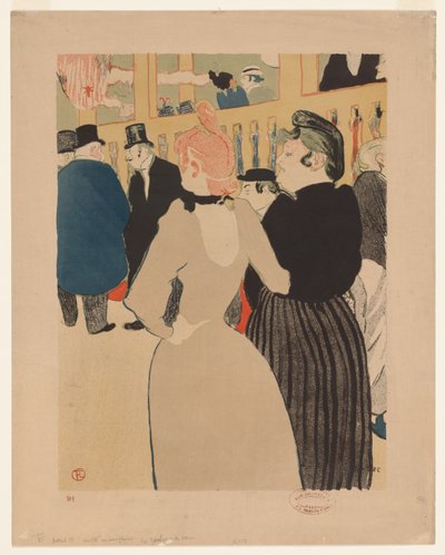 ムーラン・ルージュで：ラ・グールと彼女の妹 作： Henri de Toulouse-Lautrec