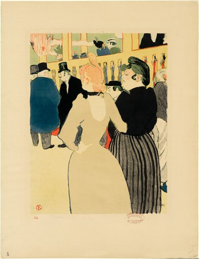 ムーラン・ルージュで、ラ・グールと彼女の妹 作： Henri de Toulouse-Lautrec