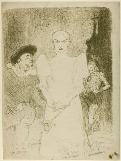 オペラ座にて：『ファウスト』のカロン夫人 作： Henri de Toulouse-Lautrec